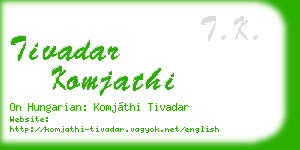 tivadar komjathi business card