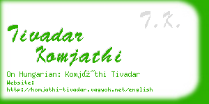 tivadar komjathi business card